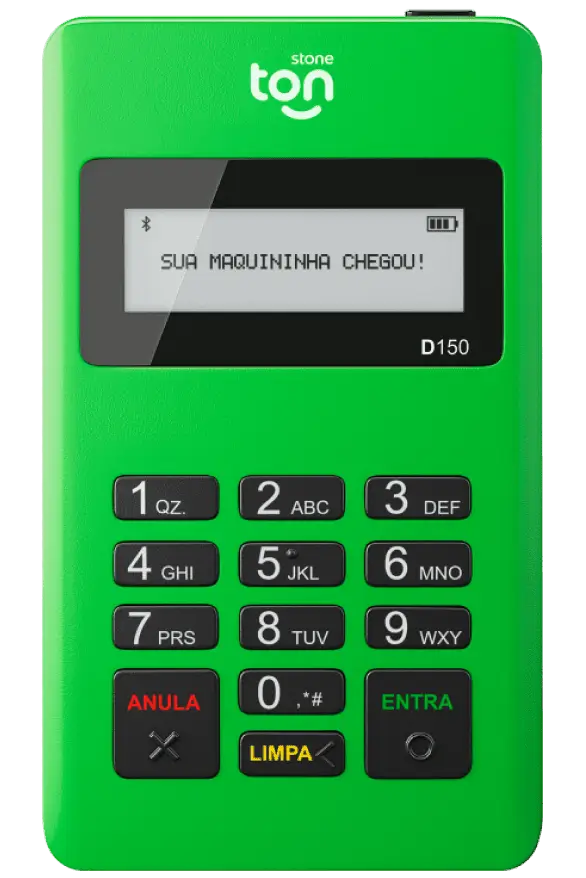 Imagem da maquininha de cartão T1 da TON